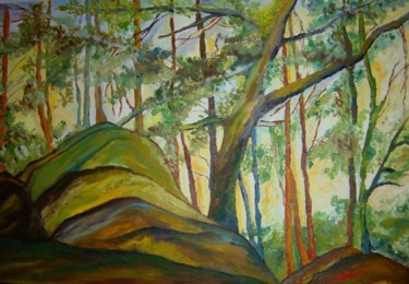 Painting titled "Fontainebleau, Huil…" by Katerina, Original Artwork, Oil