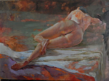Painting titled "Burning Heels" by Irina Petrukhina, Original Artwork, Oil