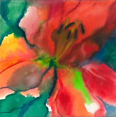 Painting titled "Lily" by Katerina Aster, Original Artwork, Watercolor
