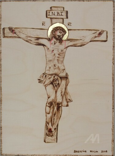 Pyrography Pittura intitolato "Pyrography" da Katerina Bilia, Opera d'arte originale, Encausti