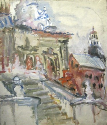 Картина под названием "Moscow. Simonov mon…" - Katya Raevskaya, Подлинное произведение искусства, Масло