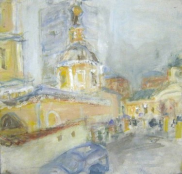 Картина под названием "Moscow. Church of 4…" - Katya Raevskaya, Подлинное произведение искусства, Масло