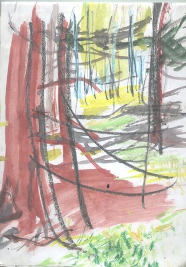Рисунок под названием "Fir forest" - Katya Raevskaya, Подлинное произведение искусства