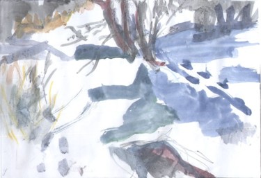 Рисунок под названием "winter in park" - Katya Raevskaya, Подлинное произведение искусства