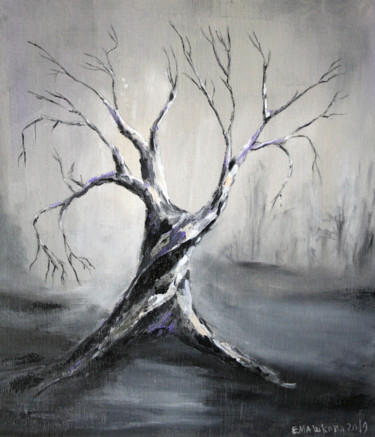Картина под названием "Темное дерево" - Ekaterina Mashkova, Подлинное произведение искусства, Масло