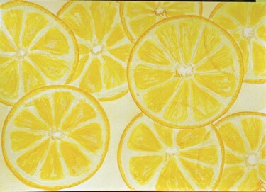 Schilderij getiteld "Лимоны" door Kateryna Bakumenko, Origineel Kunstwerk, Aquarel