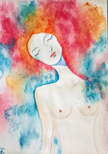 Malerei mit dem Titel "Весна" von Kateryna Bakumenko, Original-Kunstwerk, Aquarell