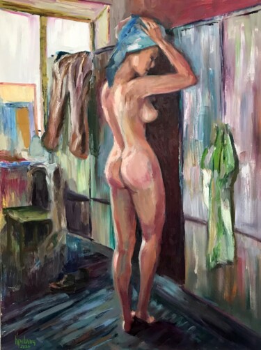 Painting titled "After the change" by Kateryna Krivchach, Original Artwork, Oil
