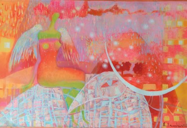 Peinture intitulée "Pink wind" par Kateryna Lemesheva, Œuvre d'art originale, Huile