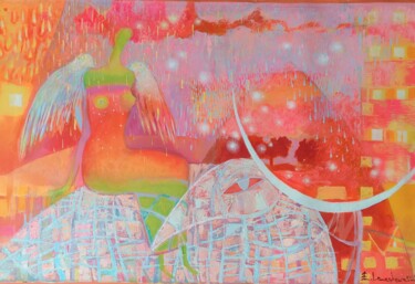 Pink wind Painting titled "Pink wind" by Kateryna Lemesheva, Original Art, Oil