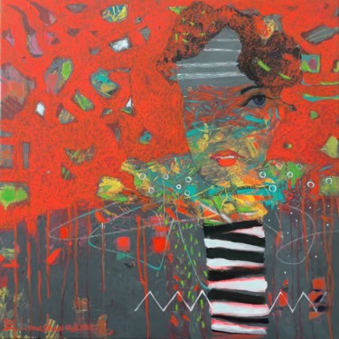 Malarstwo zatytułowany „Shade of mood is red” autorstwa Kateryna Lemesheva, Oryginalna praca, Akryl