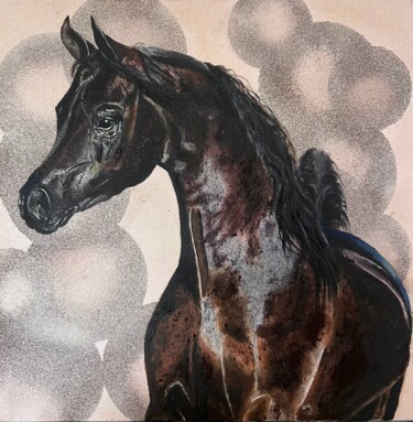 Картина под названием "“Arabian horse”" - Kateryna Pozigun, Подлинное произведение искусства, Масло