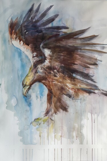 Malerei mit dem Titel "Flight energy" von Kateryna Pysarenko, Original-Kunstwerk, Aquarell