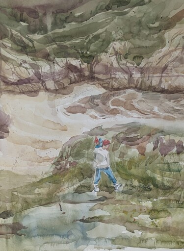 Malarstwo zatytułowany „Watercolor  landsca…” autorstwa Kateryna Pysarenko, Oryginalna praca, Akwarela