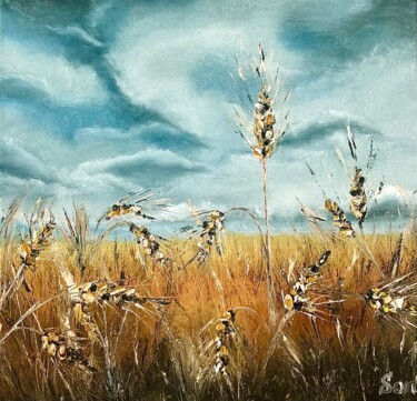 Peinture intitulée "Ukrainian field" par Kateryna Soroka (KattieArt), Œuvre d'art originale, Huile
