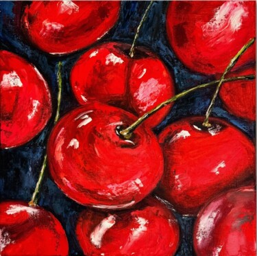 Schilderij getiteld "Cherry tango" door Kateryna Soroka (KattieArt), Origineel Kunstwerk, Olie