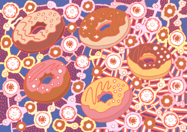 Digital Arts titled "Donut art 1" by Kateryna Svyrydova, Original Artwork, 2D Digital Work