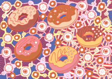 Grafika cyfrowa / sztuka generowana cyfrowo zatytułowany „Donut art 1” autorstwa Kateryna Svyrydova, Oryginalna praca, 2D pr…