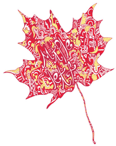 Digitale Kunst mit dem Titel "Maple Leaf" von Kateryna Svyrydova, Original-Kunstwerk, 2D digitale Arbeit
