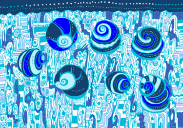 Arte digital titulada "Marine - shell" por Kateryna Svyrydova, Obra de arte original, Trabajo Digital 2D