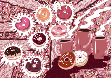 Digitale Kunst getiteld "Donut" door Kateryna Svyrydova, Origineel Kunstwerk, 2D Digital Work