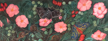 Рисунок под названием "цветущий шиповник -…" - Кетеван Тодуа - Цхакая, Подлинное произведение искусства