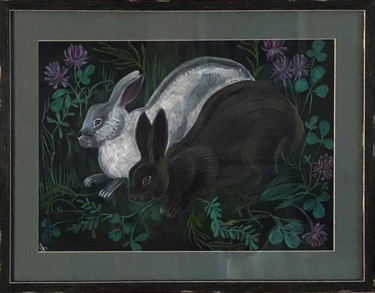Рисунок под названием "кролики - კურდღლები…" - Кетеван Тодуа - Цхакая, Подлинное произведение искусства