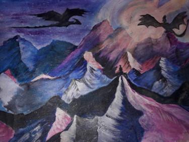 Картина под названием "Волшебный мир" - Кэйт Вилод, Подлинное произведение искусства, Акрил Установлен на Деревянная рама дл…