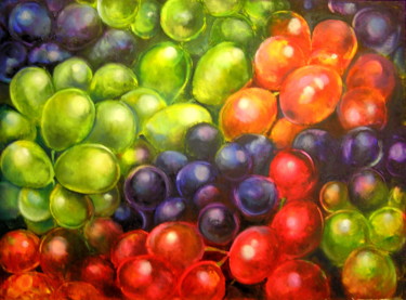 Peinture intitulée "Виноград" par Katerina Skutarenko, Œuvre d'art originale