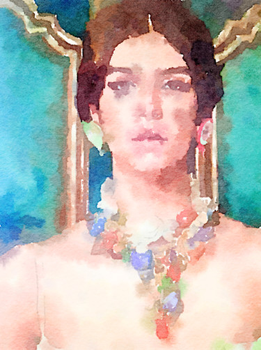 Painting titled "Debutante" by Kath Sapeha, Original Artwork, Watercolor