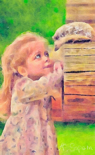 Can you keep a secret? Peinture intitulée "Can you keep a secr…" par Kath Sapeha, Œuvre d'art originale, Acrylique