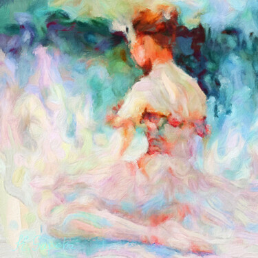 Картина под названием "Ballerina study" - Kath Sapeha, Подлинное произведение искусства, Масло