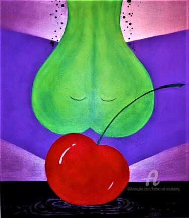 제목이 "Serie Psycho fruits…"인 미술작품 Katharina Eisenberg로, 원작, 아크릴 나무 들것 프레임에 장착됨