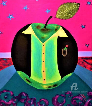绘画 标题为“Serie Psycho fruits…” 由Katharina Eisenberg, 原创艺术品, 丙烯 安装在木质担架架上