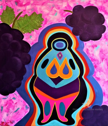 Картина под названием "Serie Psycho fruits…" - Katharina Eisenberg, Подлинное произведение искусства, Акрил Установлен на Де…