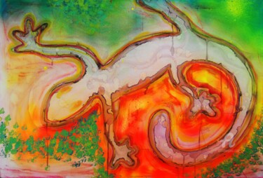 Painting titled "171-gecko-08-2015.j…" by Katharina Wolter, Original Artwork