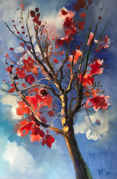 Malerei mit dem Titel "Ahornbaum" von Katharina Valeeva, Original-Kunstwerk, Öl