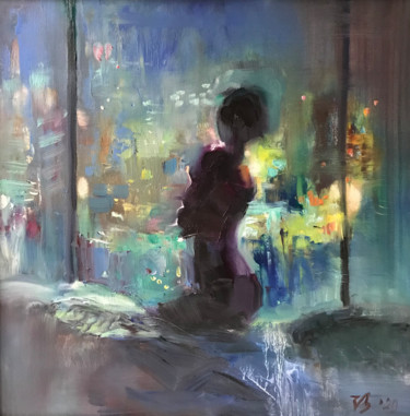 Malerei mit dem Titel "Lichter der Stadt" von Katharina Valeeva, Original-Kunstwerk, Öl
