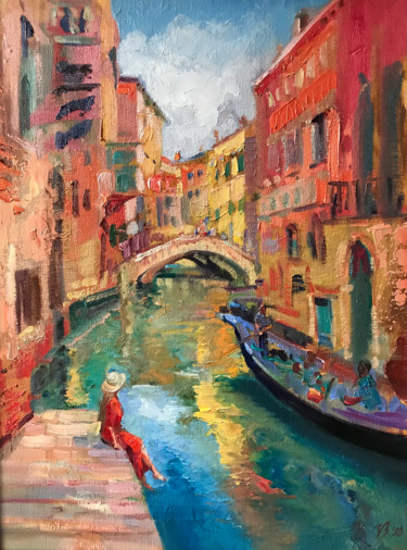Pintura intitulada "Venedig" por Katharina Valeeva, Obras de arte originais, Óleo
