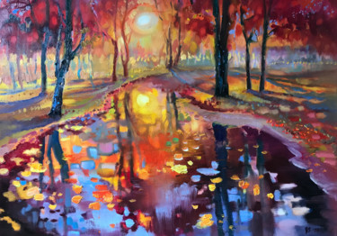 Malerei mit dem Titel "Lichter des Herbstes" von Katharina Valeeva, Original-Kunstwerk, Öl