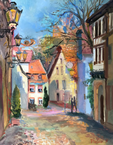 Malerei mit dem Titel "Neustadt an der Wei…" von Katharina Valeeva, Original-Kunstwerk, Öl