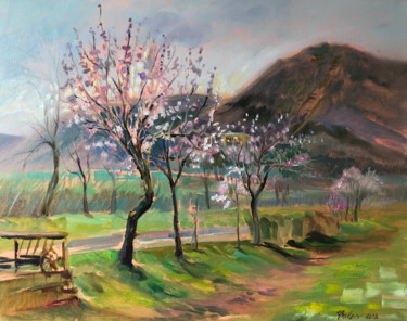 Schilderij getiteld "Frühling in Edenkob…" door Katharina Valeeva, Origineel Kunstwerk, Olie