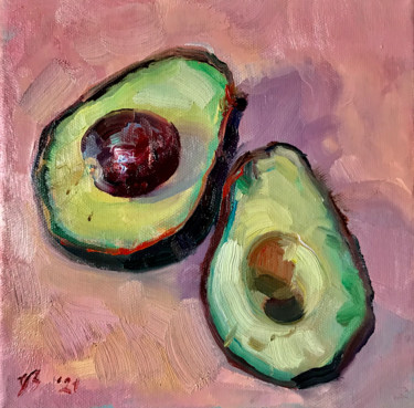Painting titled "Avocado" by Katharina Valeeva, Original Artwork, Oil