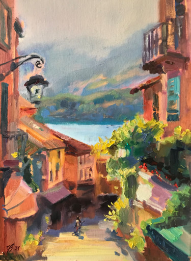 Malerei mit dem Titel "Sommer in Italien" von Katharina Valeeva, Original-Kunstwerk, Öl