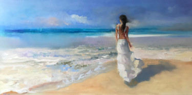 Malerei mit dem Titel "sonniger Strand" von Katharina Valeeva, Original-Kunstwerk, Öl