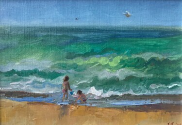 Malerei mit dem Titel "Am Strand" von Katharina Valeeva, Original-Kunstwerk, Öl