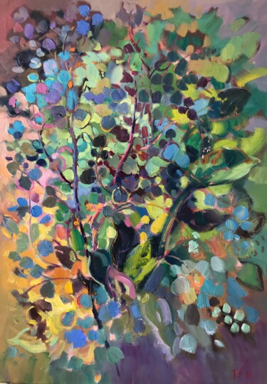 Pittura intitolato "Eukalyptus- grüne B…" da Katharina Valeeva, Opera d'arte originale, Olio Montato su Telaio per barella i…