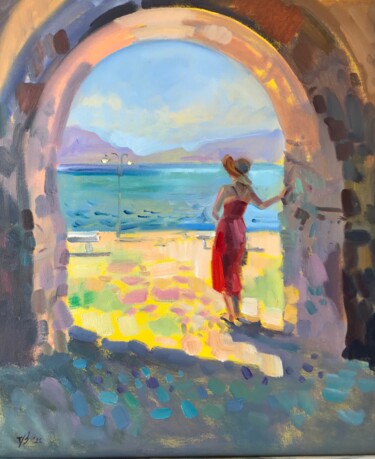Pittura intitolato "Sommer am Lago Magg…" da Katharina Valeeva, Opera d'arte originale, Olio Montato su Telaio per barella i…