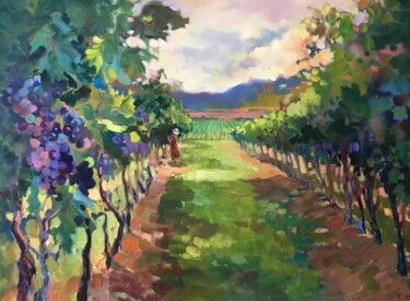 Pintura titulada "Im Weinberg" por Katharina Valeeva, Obra de arte original, Oleo Montado en Bastidor de camilla de madera