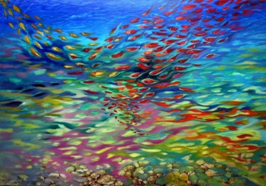 Pintura titulada "Unterwasser" por Katharina Valeeva, Obra de arte original, Oleo